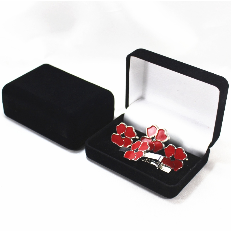 Položka D-26L kruhový tvar Velvet Box pro manžetové knoflíčky, sponka na kravatu, mm.95*68*36, závaží asi 65g