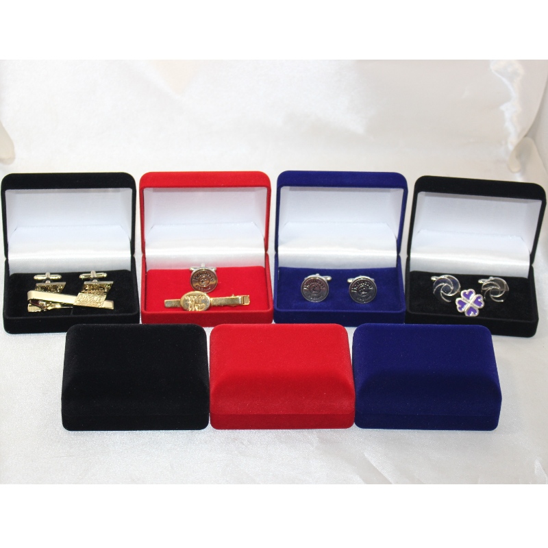 Položka D-45 kulatý tvar Velvet Box pro manžetové knoflíčky, sponky na kravaty nebo medaile, mince & odznaky, mm.84*64*36, závaží o 48g